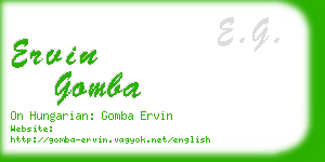 ervin gomba business card